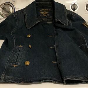 Lauren Jeans Co soft denim military style jacket